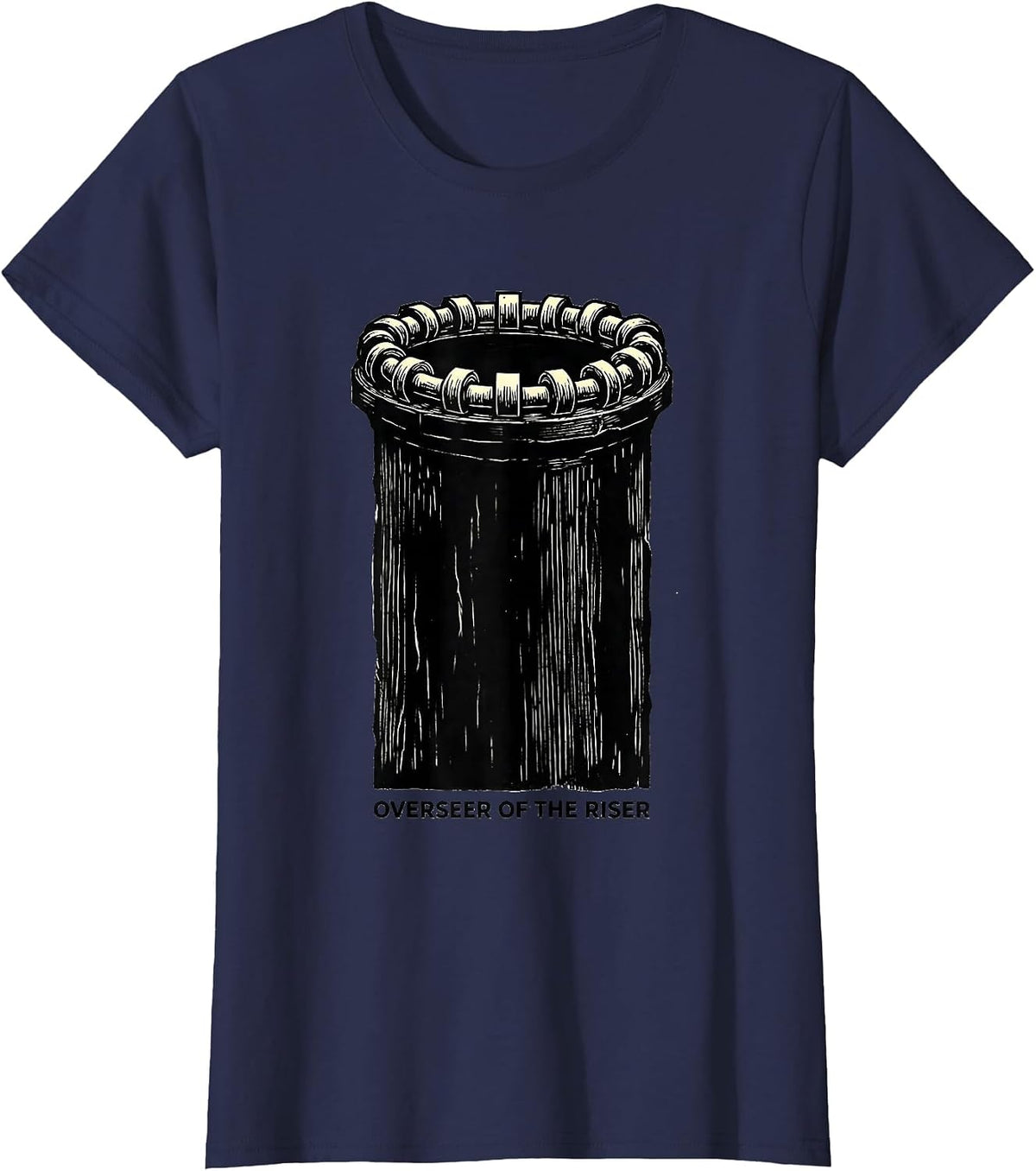 Women's Overseer Of The Riser Funny Plumber Pipefitter Steamfitter T-Shirt - Navy Blue