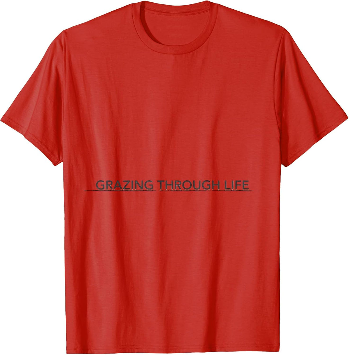 Men's Grazing Through Life Funny Cow Farm Animal Pun Humor T-Shirt - Red