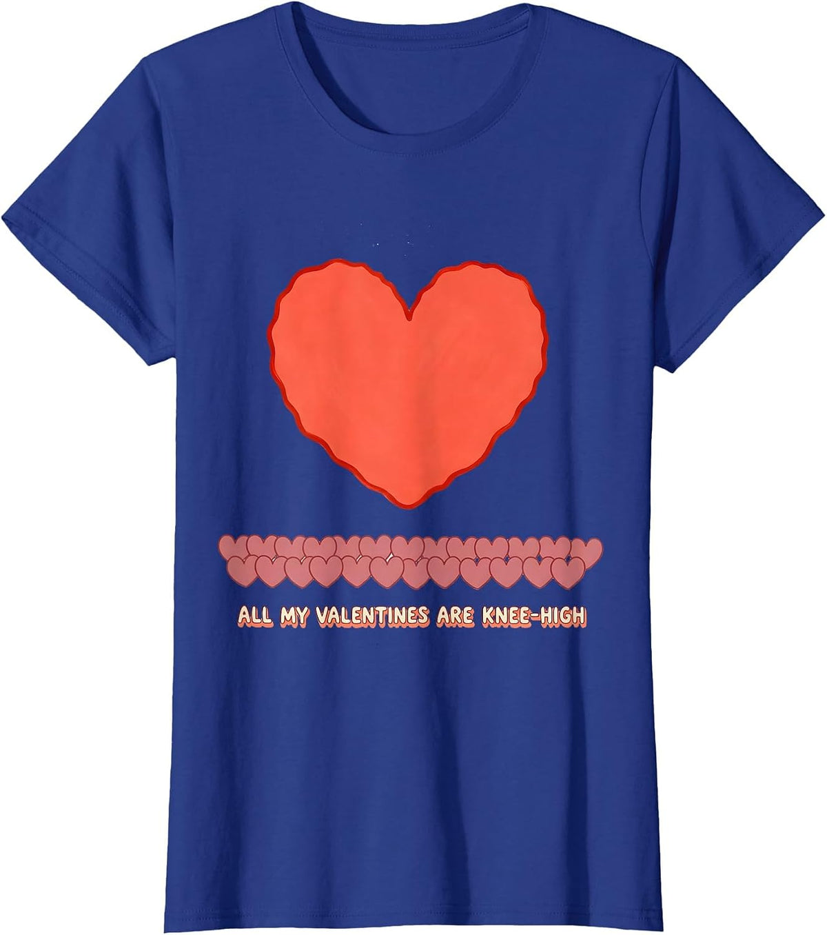 Women's All My Valentines Are Knee-High Funny Teacher Valentine Day T-Shirt - Royal Blue