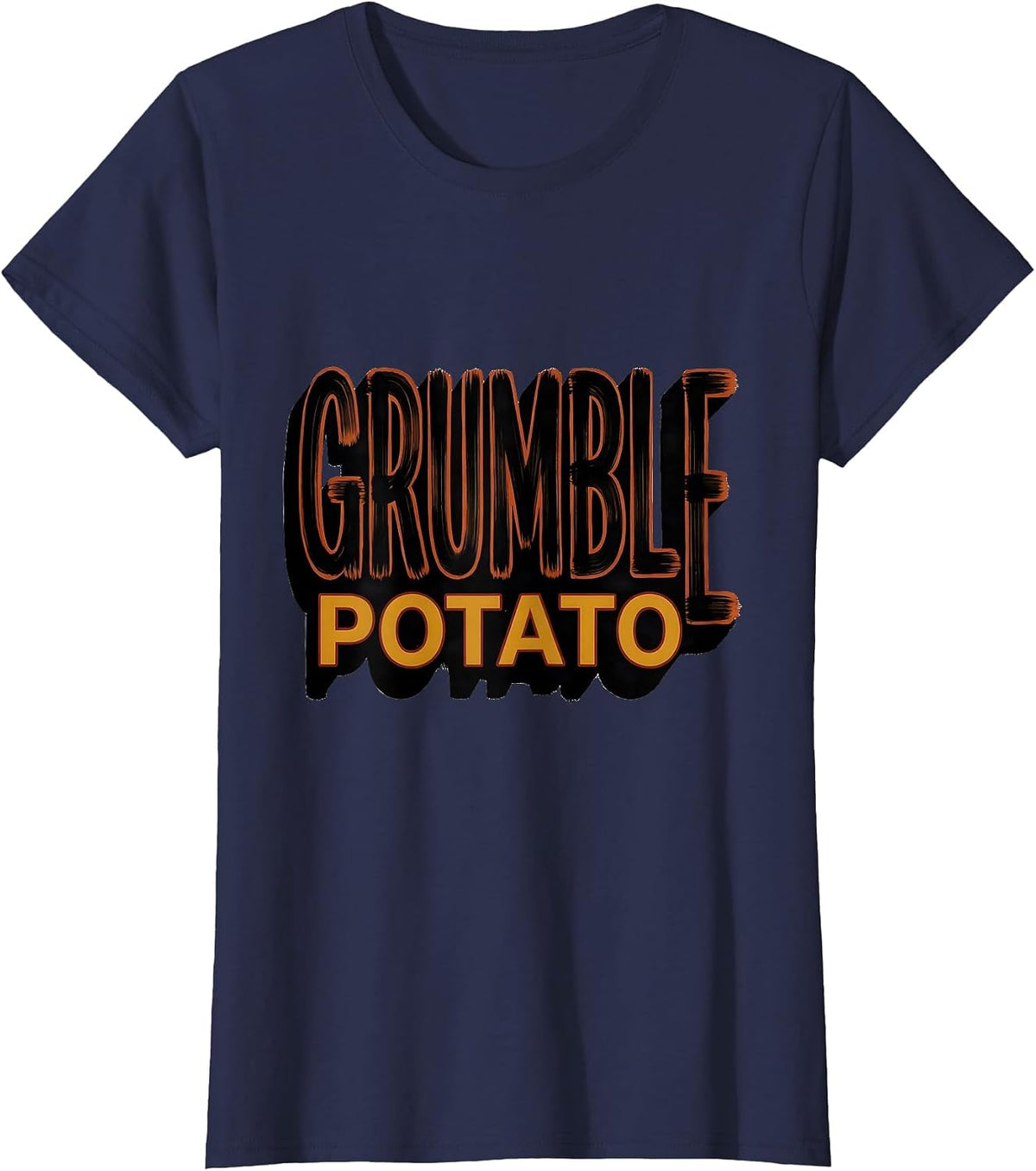 Women's Grumble Potato Funny Sweet Potato Grouchy Potato Couple T-Shirt - Navy Blue
