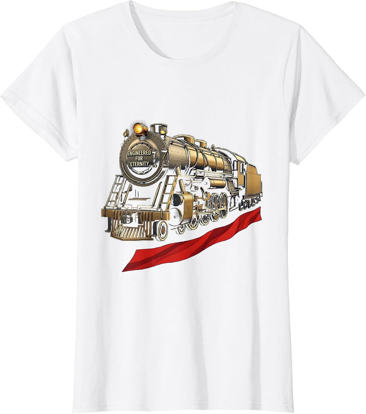Women's Engineered for Eternity Big Boy 4014 Train USA 250th T-Shirt - White
