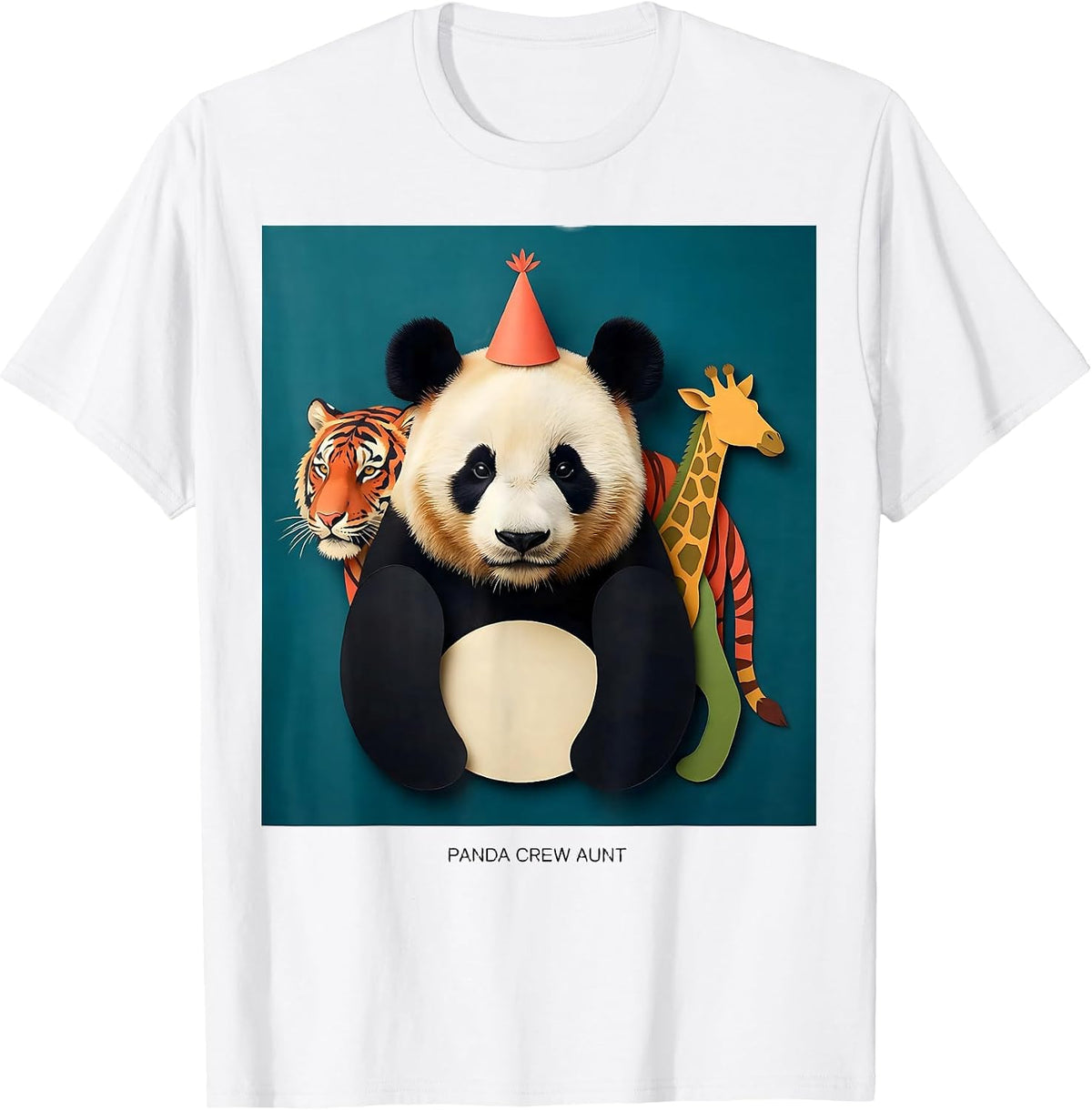 Men's Panda Crew Aunt Cute Safari Zoo Animal Party Birthday T-Shirt - White