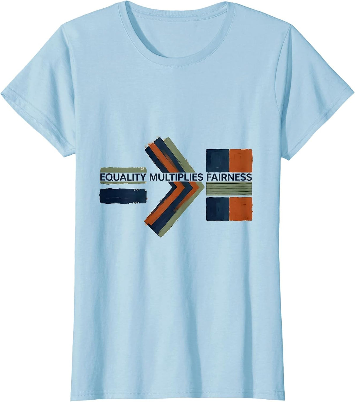 Equality Multiplies Fairness Antiracism Math Symbol T-Shirt - Baby Blue