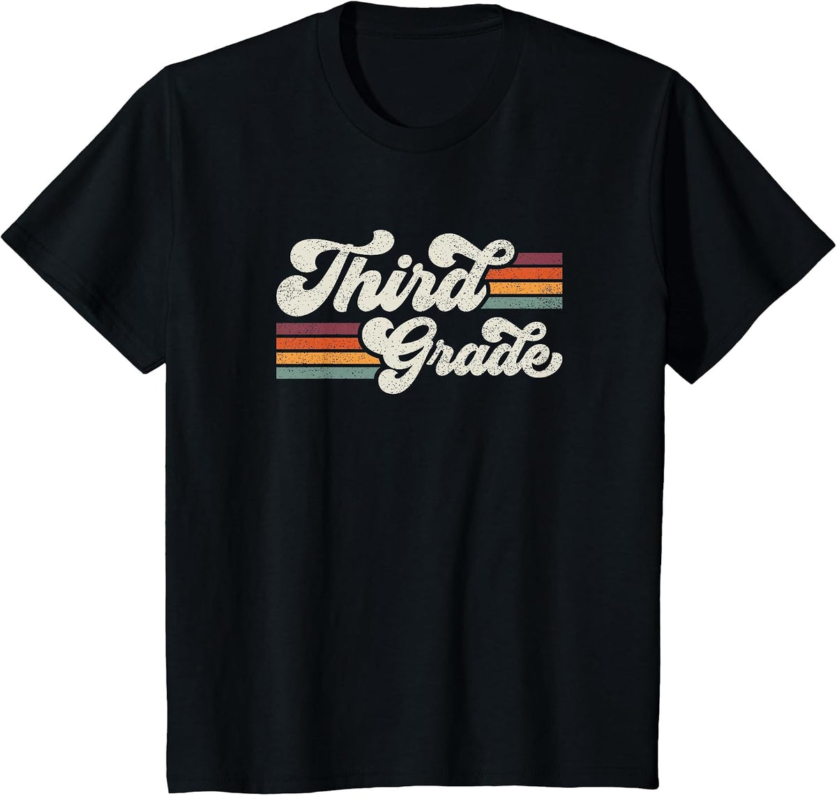 Retro Third Grade Teacher Back to School T-Shirt - Black