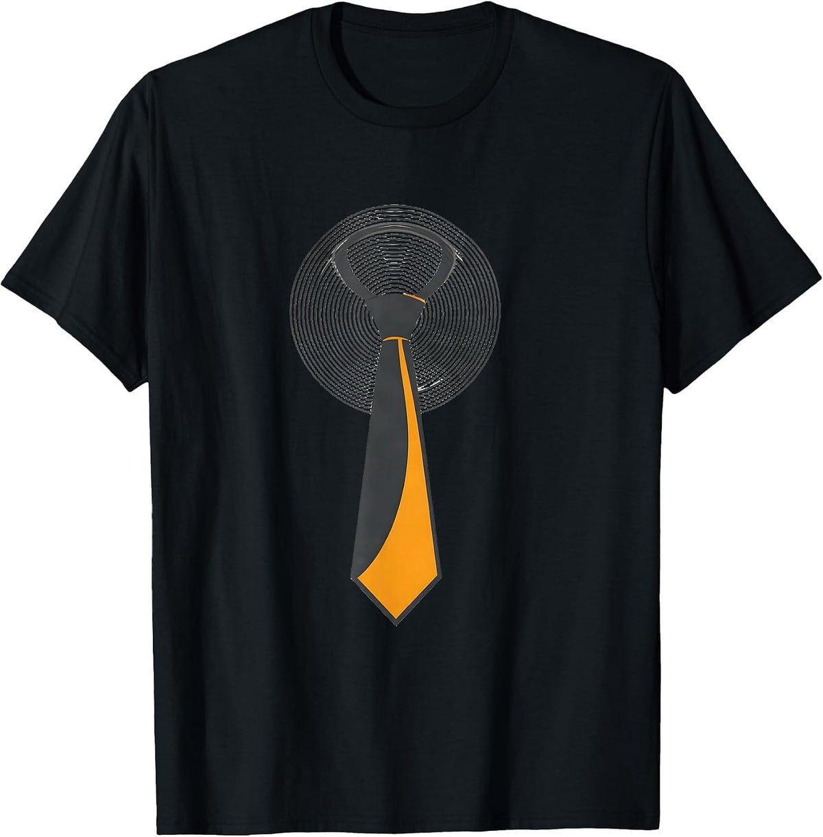 Men's Tornado Funnel Necktie Conceptual Storm Chaser Humor T-Shirt - Black