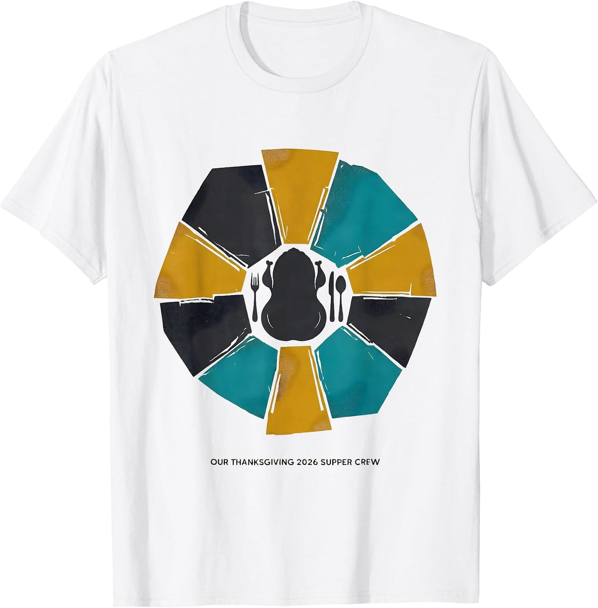 Men's Our Thanksgiving 2026 Supper Crew Midcentury Modern Family T-Shirt - White