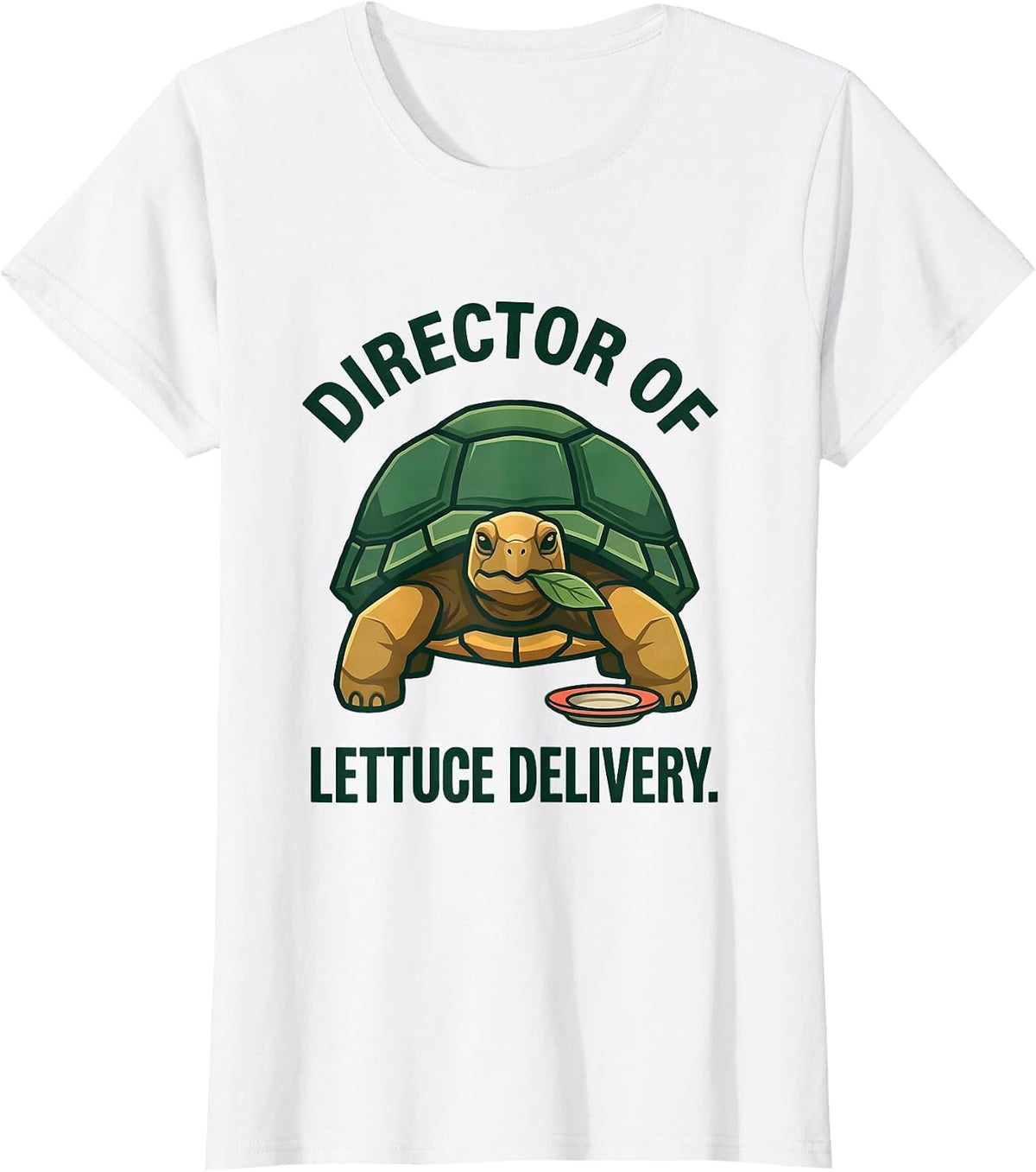Women's Director Of Lettuce Delivery Funny Tortoise Lover Animal T-Shirt - White