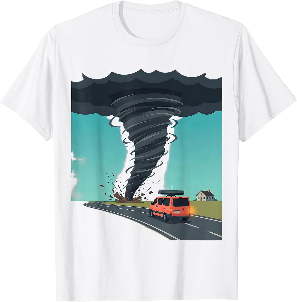Tornado Funnel Storm Chaser Meteorology Enthusiast T-Shirt - White