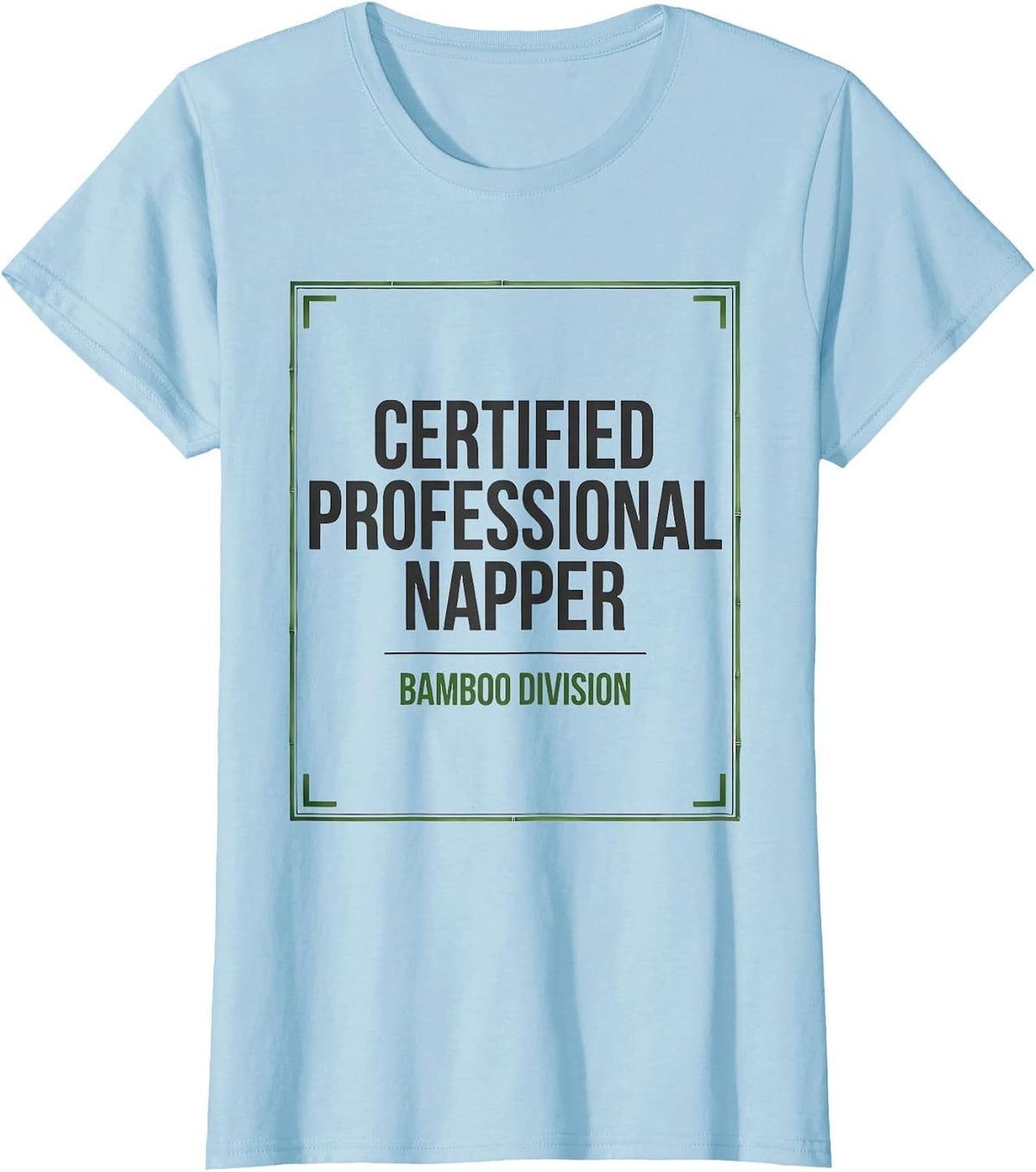 Certified Professional Napper Bamboo Division Funny Panda T-Shirt - Baby Blue