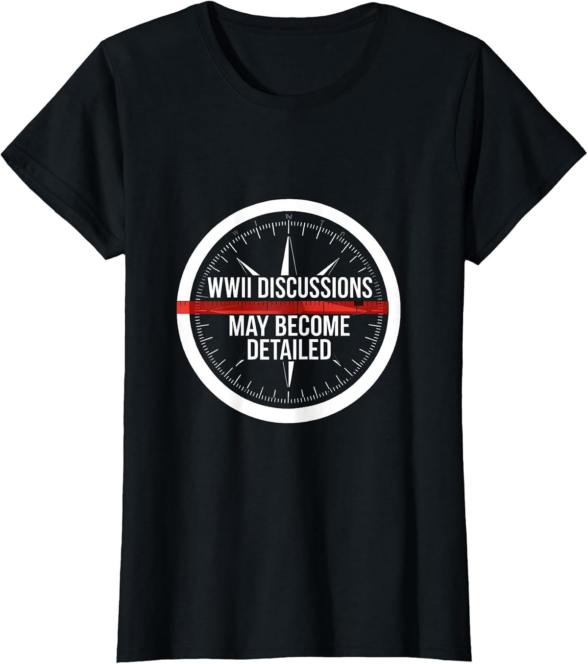 WWII Discussions May Become Detailed Swiss International T-Shirt, Women, Black, Small - As Pictured