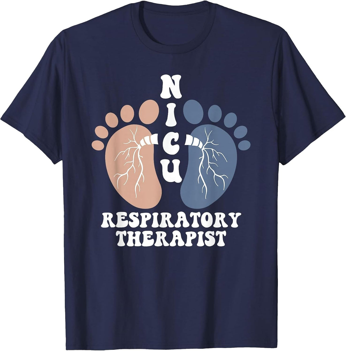 Nicu Respiratory Therapist RrT Care Credential Lung Squad T-Shirt - Navy Blue