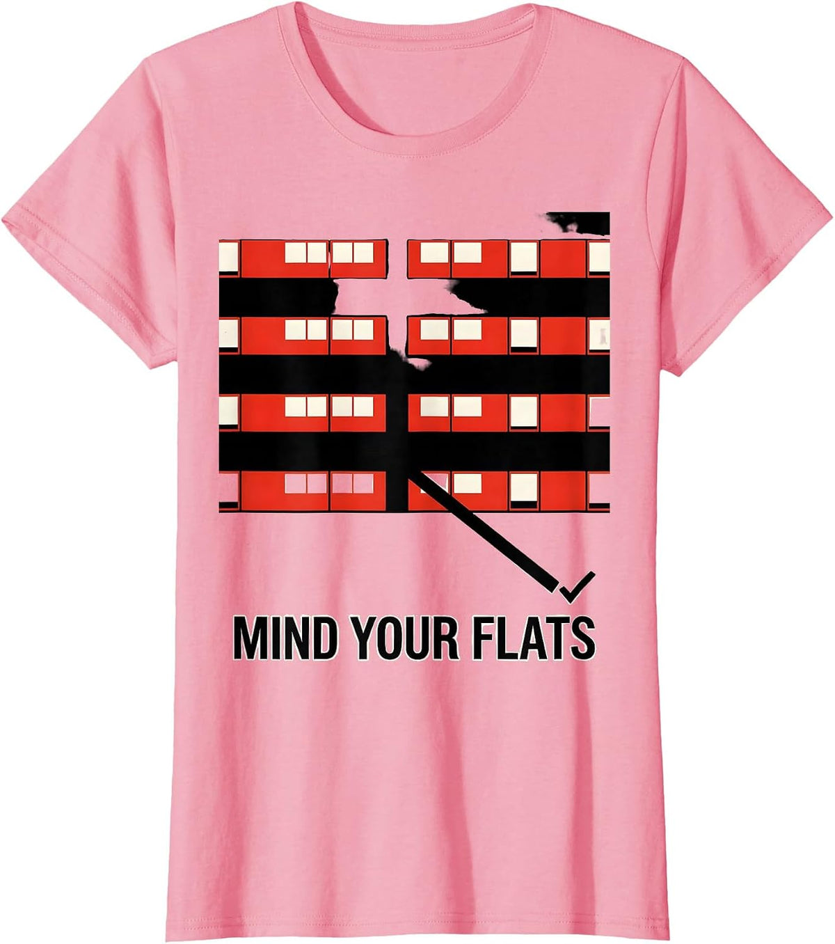 Women's Mind Your Flats Funny Music Teacher Gift Band Humor T-Shirt - Pink