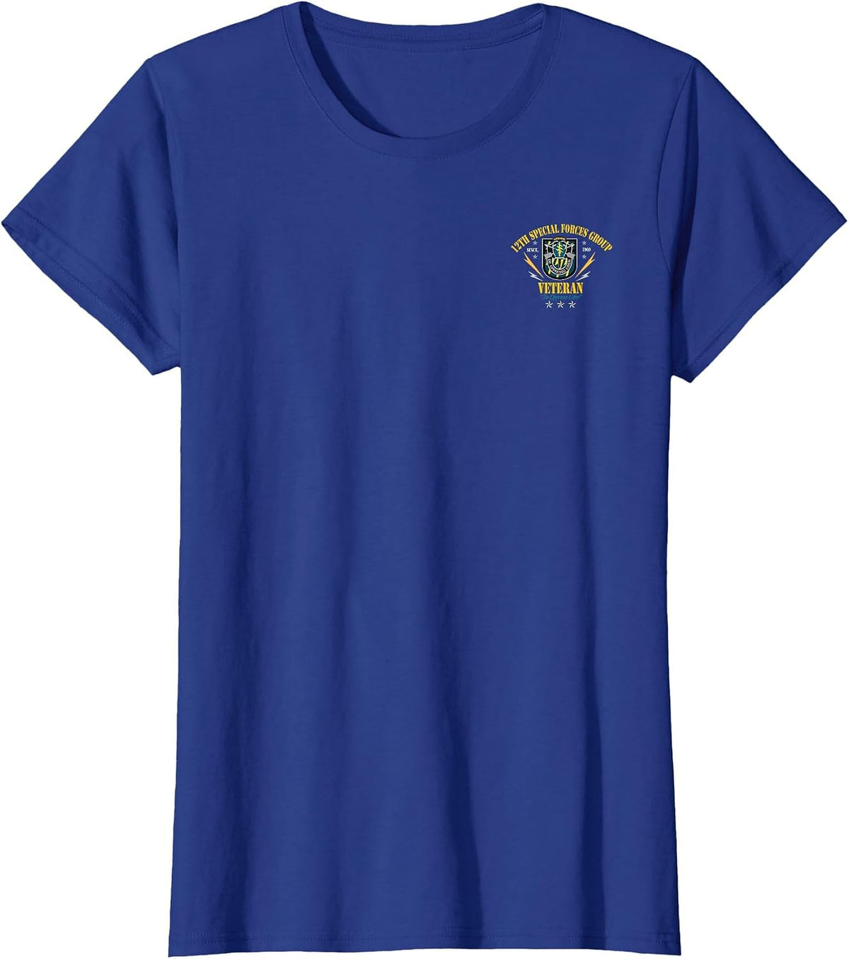 12th Special Forces Group Veteran Logo Patriotic Men Women T-Shirt - Royal Blue