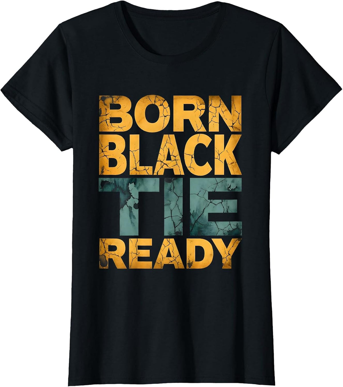 Born Black Tie Ready Tuxedo Graphic Design T-Shirt - Black