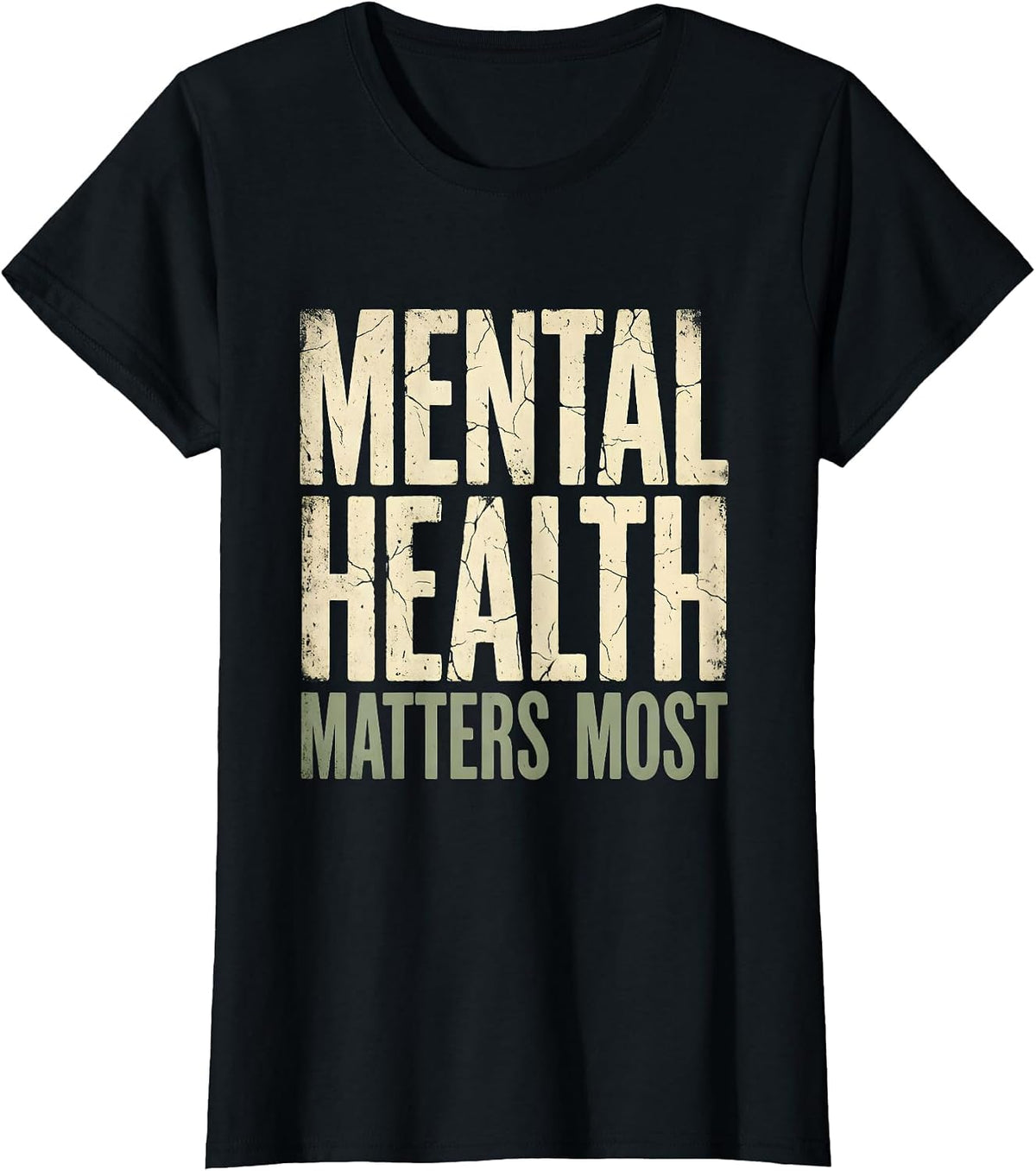 Mental Health Matters Most School Counselor Design T-Shirt - Black