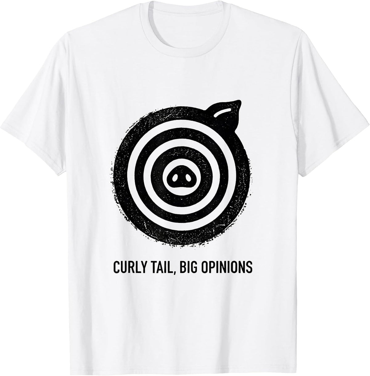 Men's Curly Tail, Big Opinions Funny Guinea Pig Lover Pet Humor T-Shirt - White