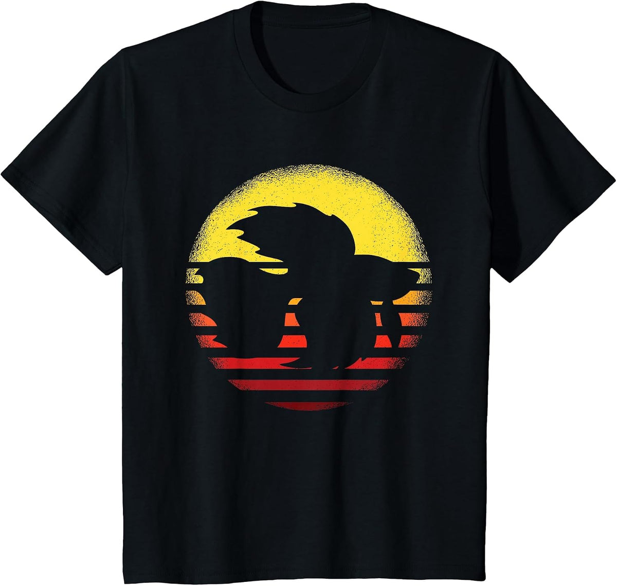Betta Fish Shirt Retro Sunset Vintage Fighting Fish Lover T-Shirt - Black