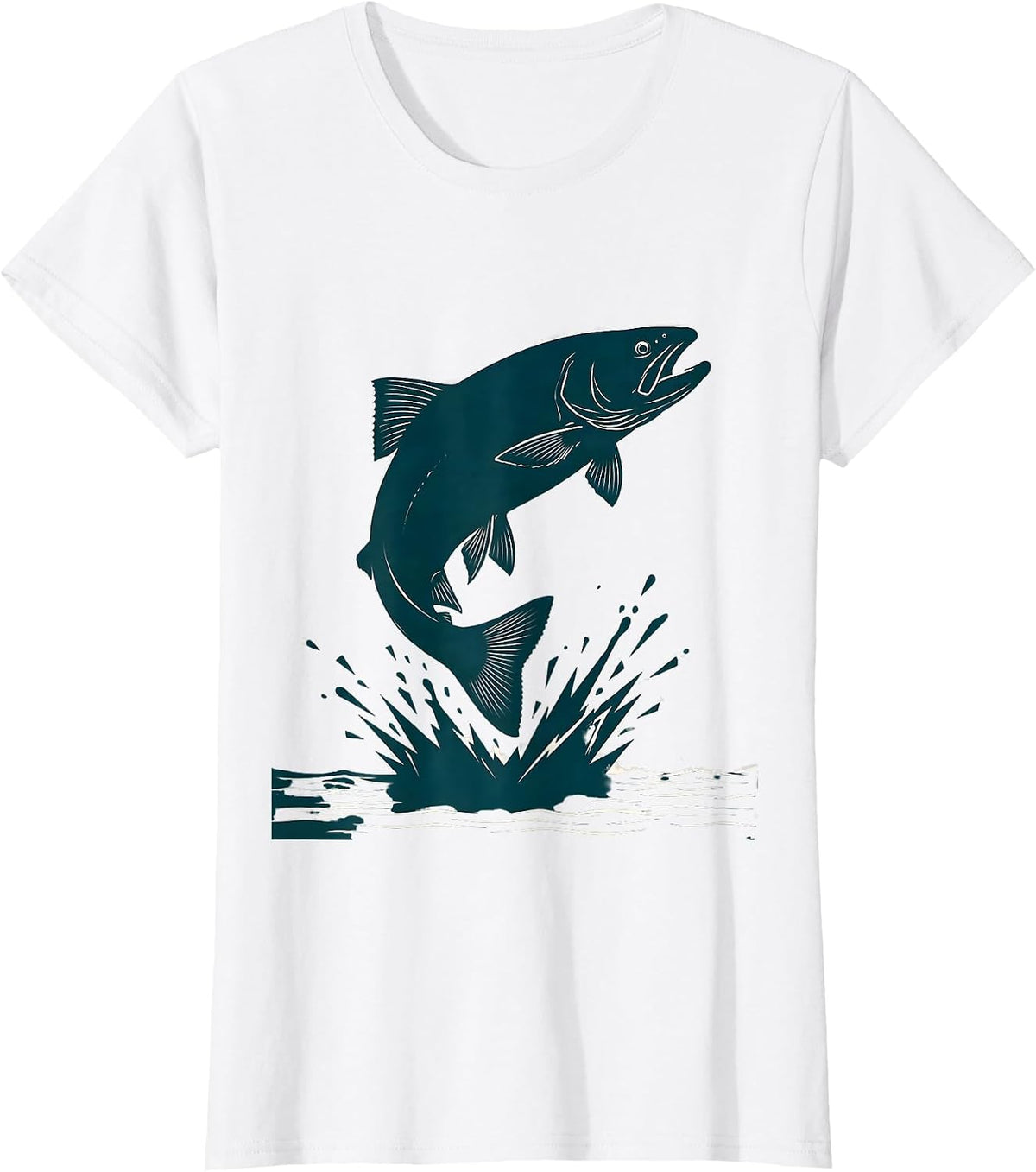 Colorado Trout Leaping River Fishing Illustration T-Shirt - White