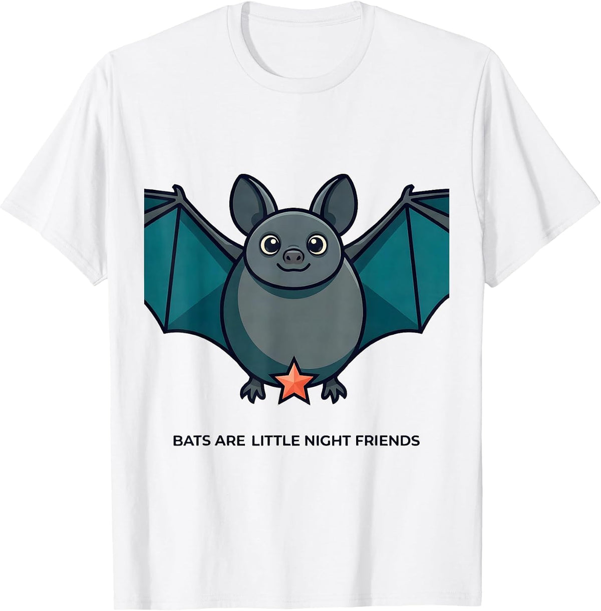 Men's Bats Are Little Night Friends Funny Bat Lover Wildlife Humor T-Shirt - White