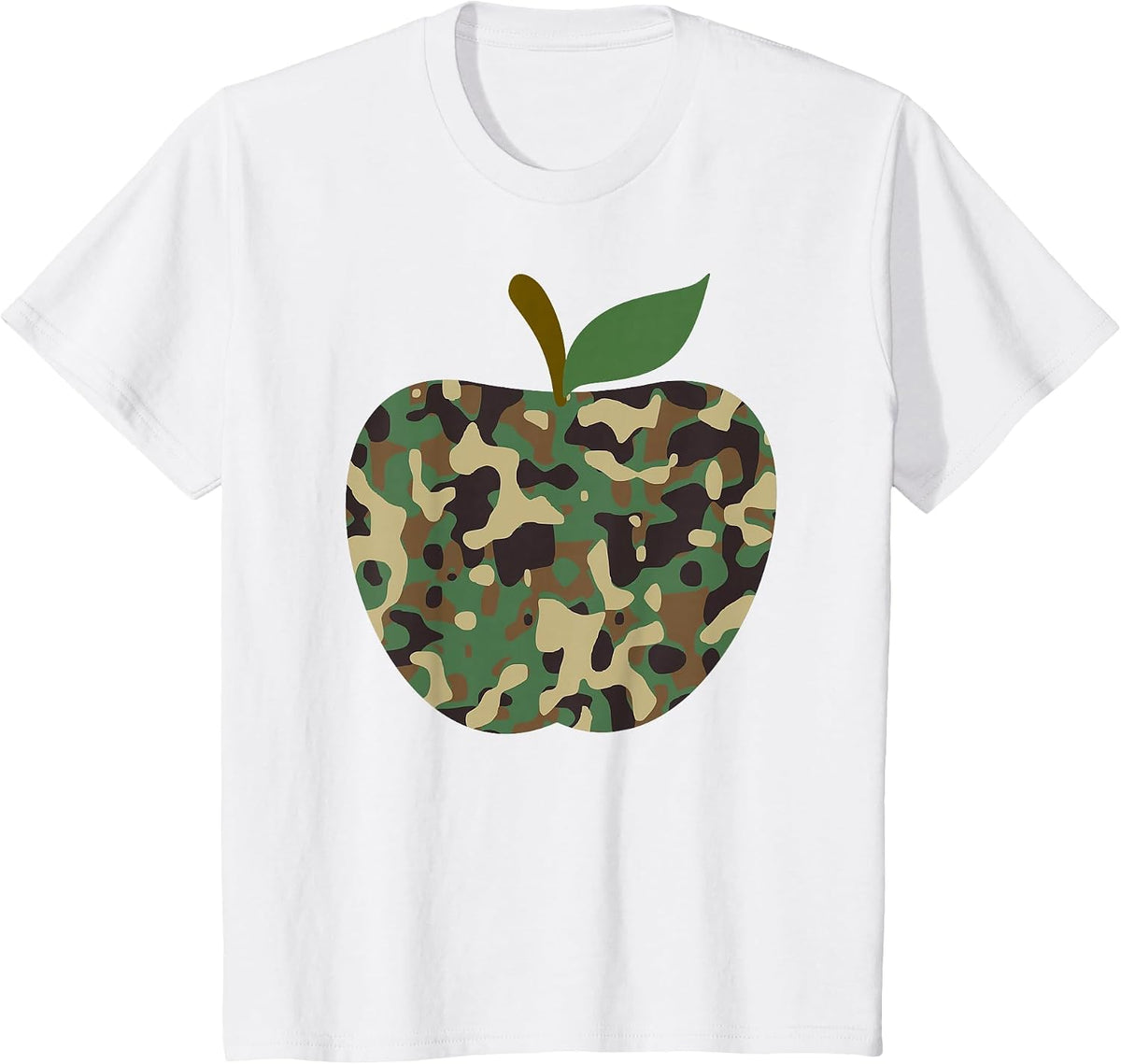 Camo Apple First Day of School Teaching Team T-Shirt - White