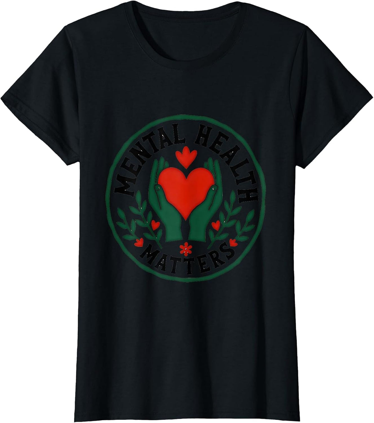 Mental Health Matters School Counselor Design T-Shirt - Black