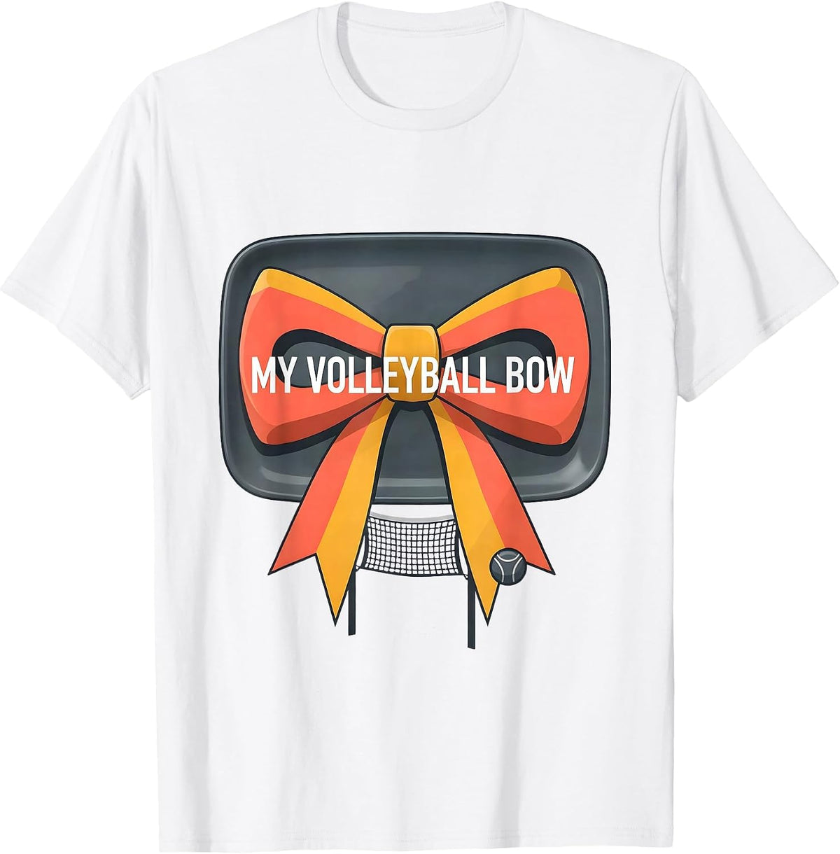 Men's My Volleyball Bow Cute Coquette Bow Girls Kids T-Shirt - White