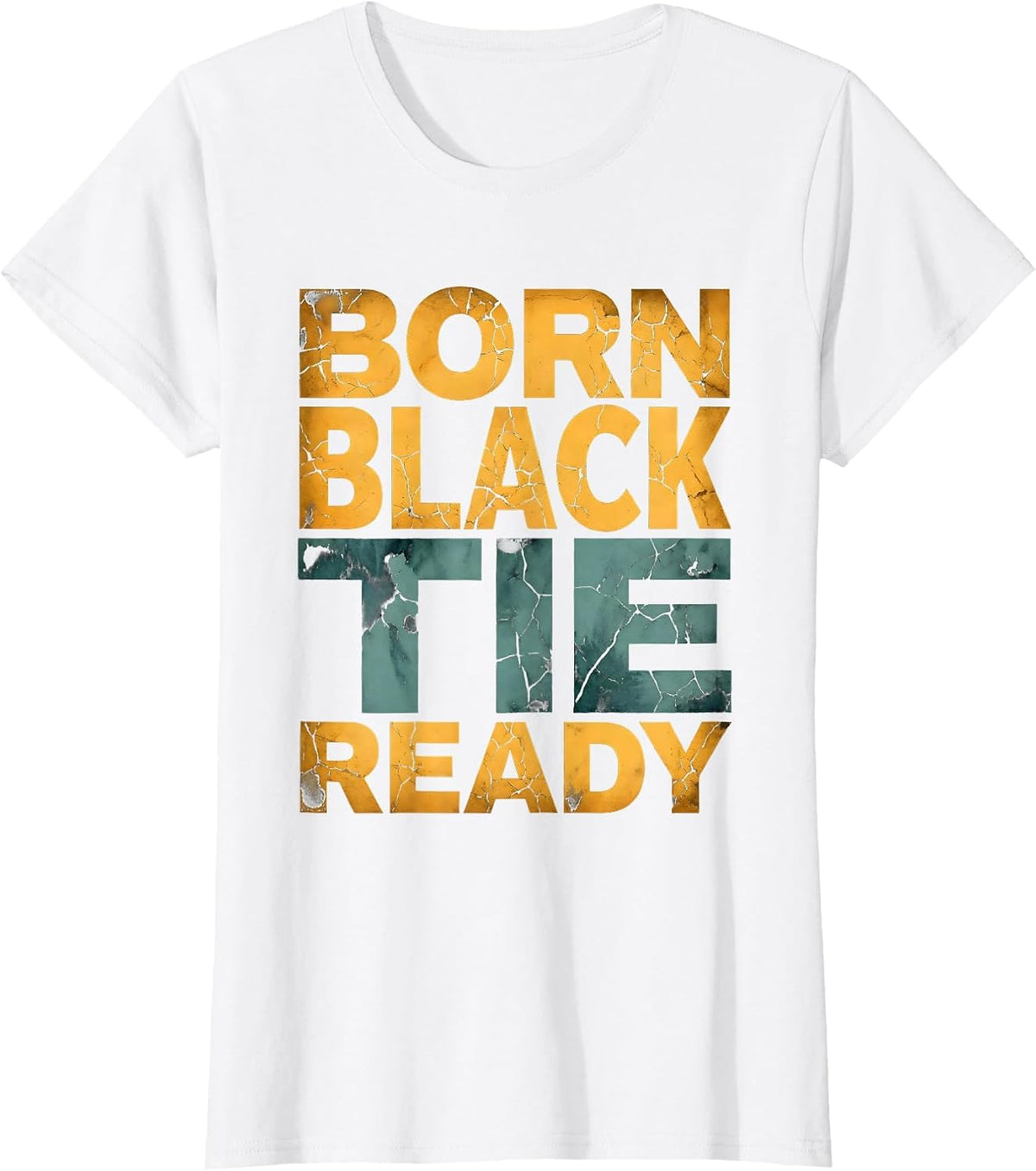 Born Black Tie Ready Tuxedo Graphic Design T-Shirt - White