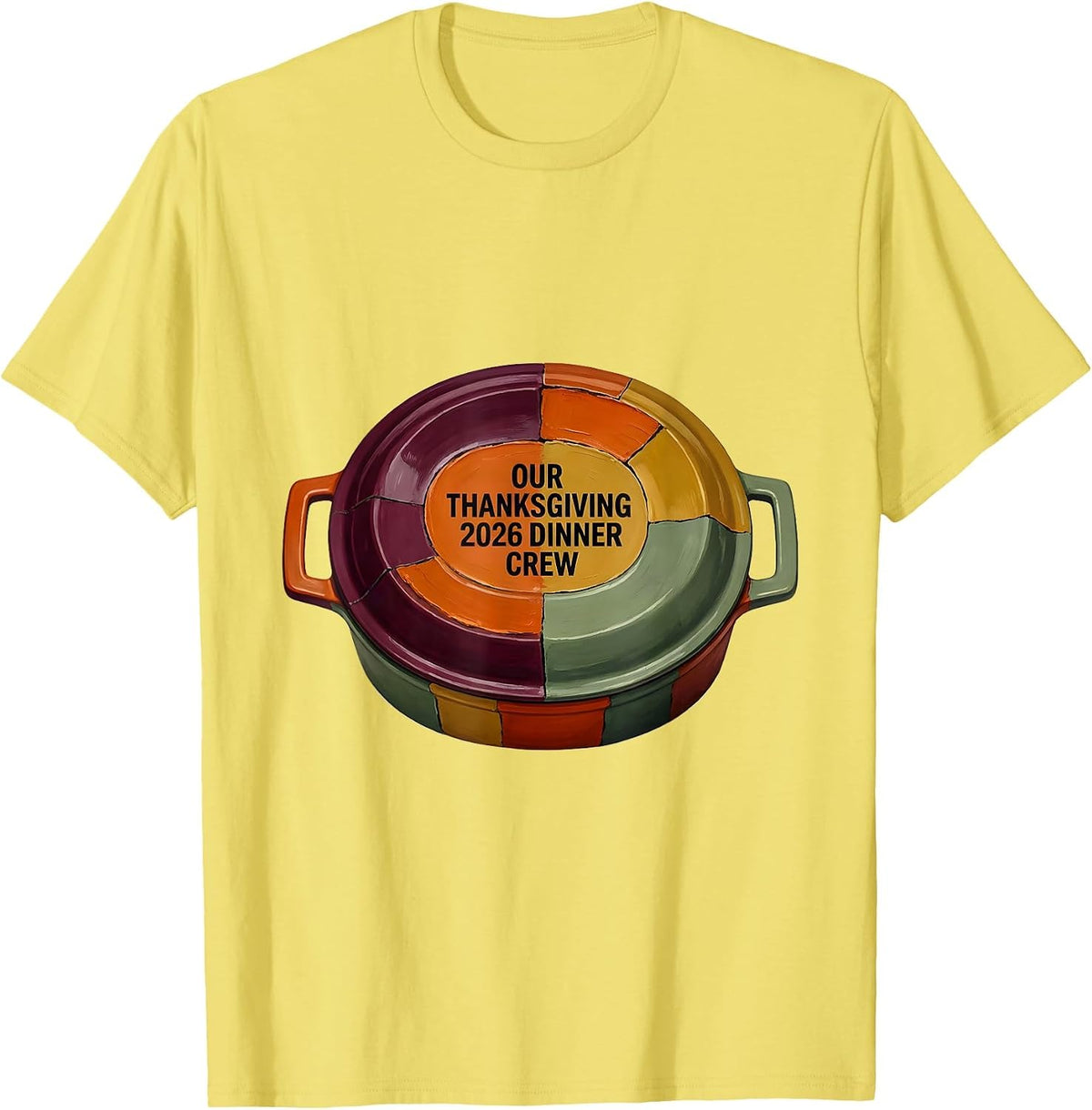 Men's Our Thanksgiving 2026 Dinner Crew Family Holiday Humor T-Shirt - Lemon Yellow