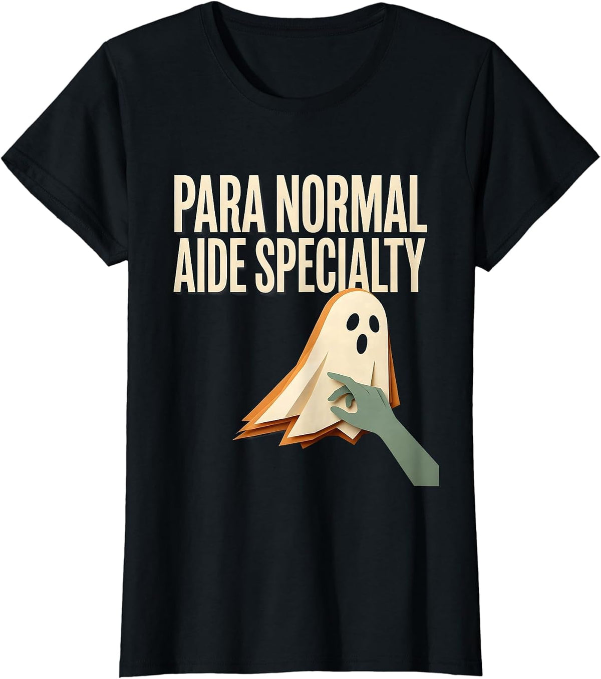 Para Normal Aide Specialty Funny Ghost Paraprofessional T-Shirt - Black
