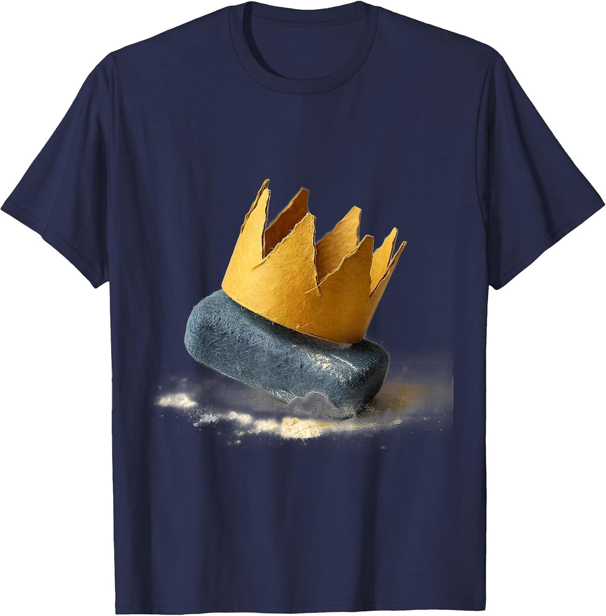 Kindergarten Teacher Paper Crown Chalkboard Eraser T-Shirt - Navy Blue