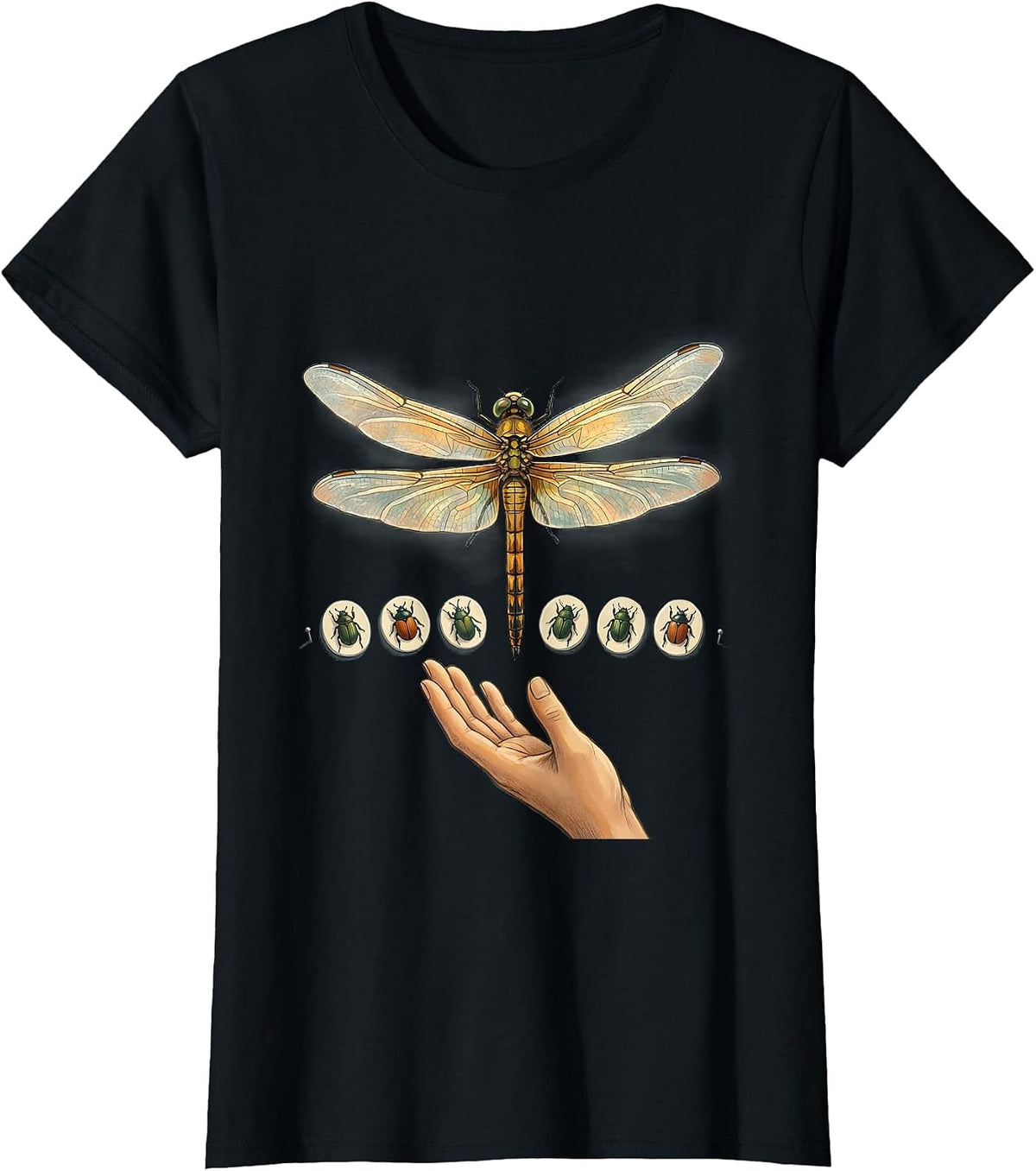 Damselfly Insect Bug Collector Entomologist Vintage Humor T-Shirt - Black