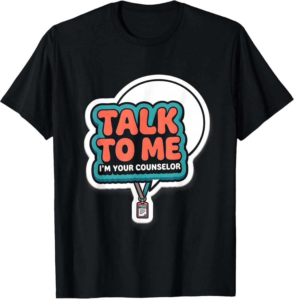 Men's Talk To Me, I’m Your Counselor Groovy Retro School Counselor T-Shirt - Black