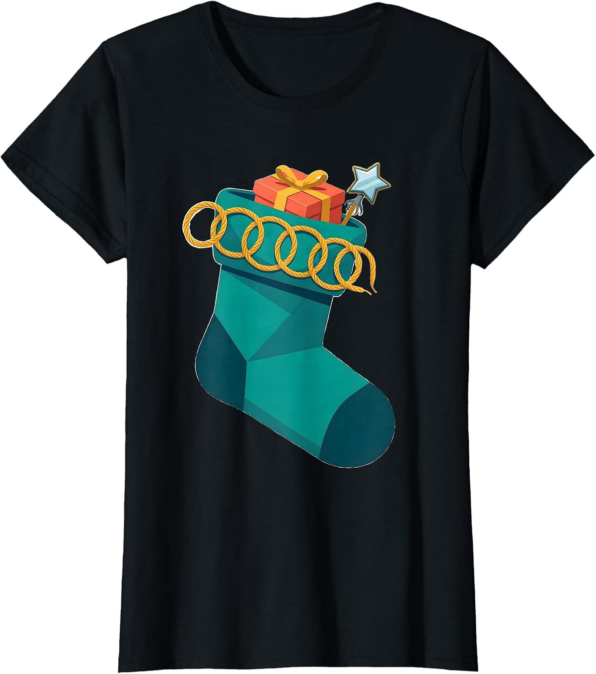 Women's Dental Bib Christmas Stocking Dentist Dental Office Gift T-Shirt - Black