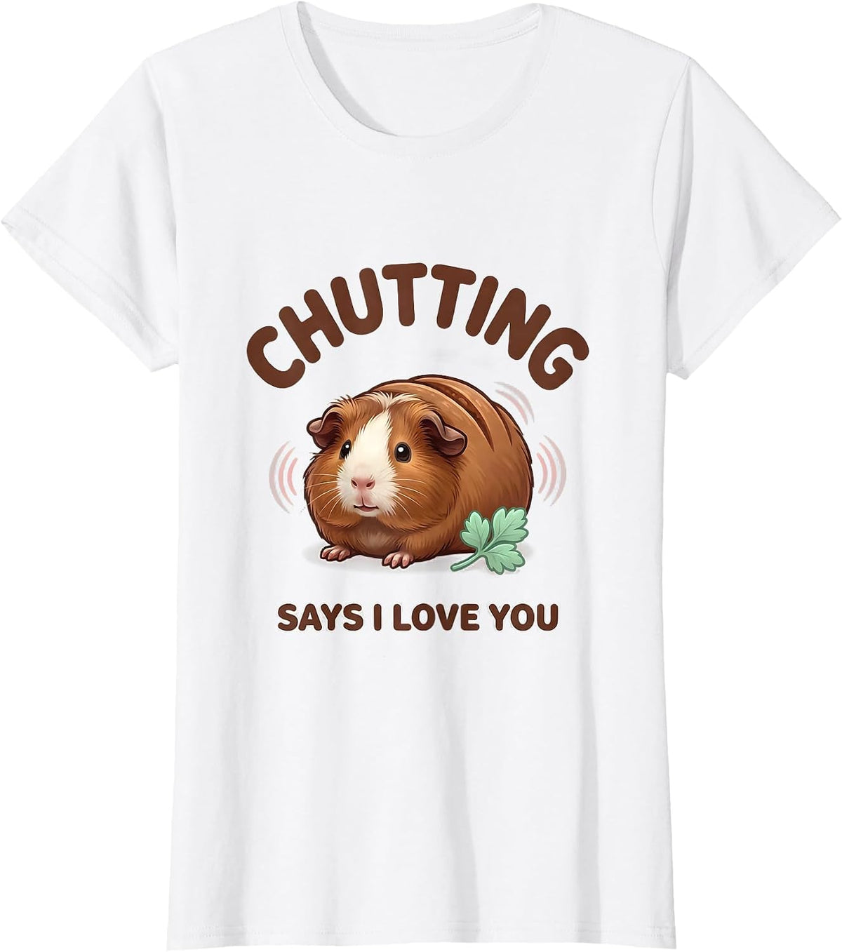 Women's Chutting Says I Love You Cute Kawaii Guinea Pig Lover Gift T-Shirt - White