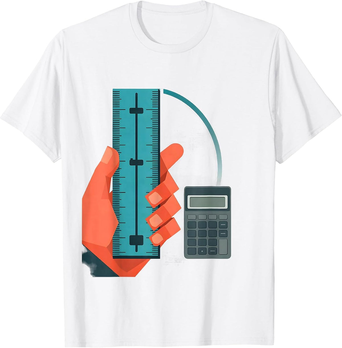 Men's Slide Rule Classically Trained Retro Math Engineer T-Shirt - White