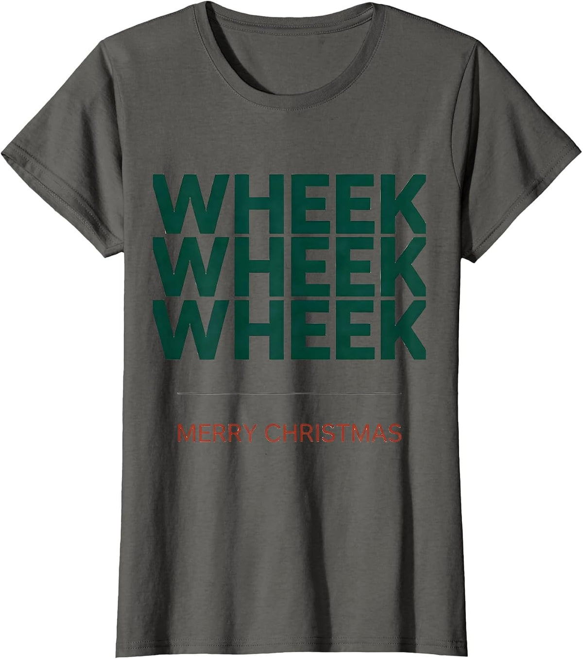 Women's Wheek Wheek Wheek Merry Christmas Funny Guinea Pig Pet Lover T-Shirt - Asphalt Grey