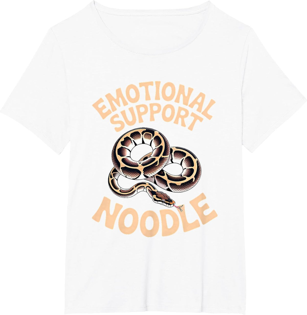 Emotional Support Noodle Ball Python Snake T-Shirt - White