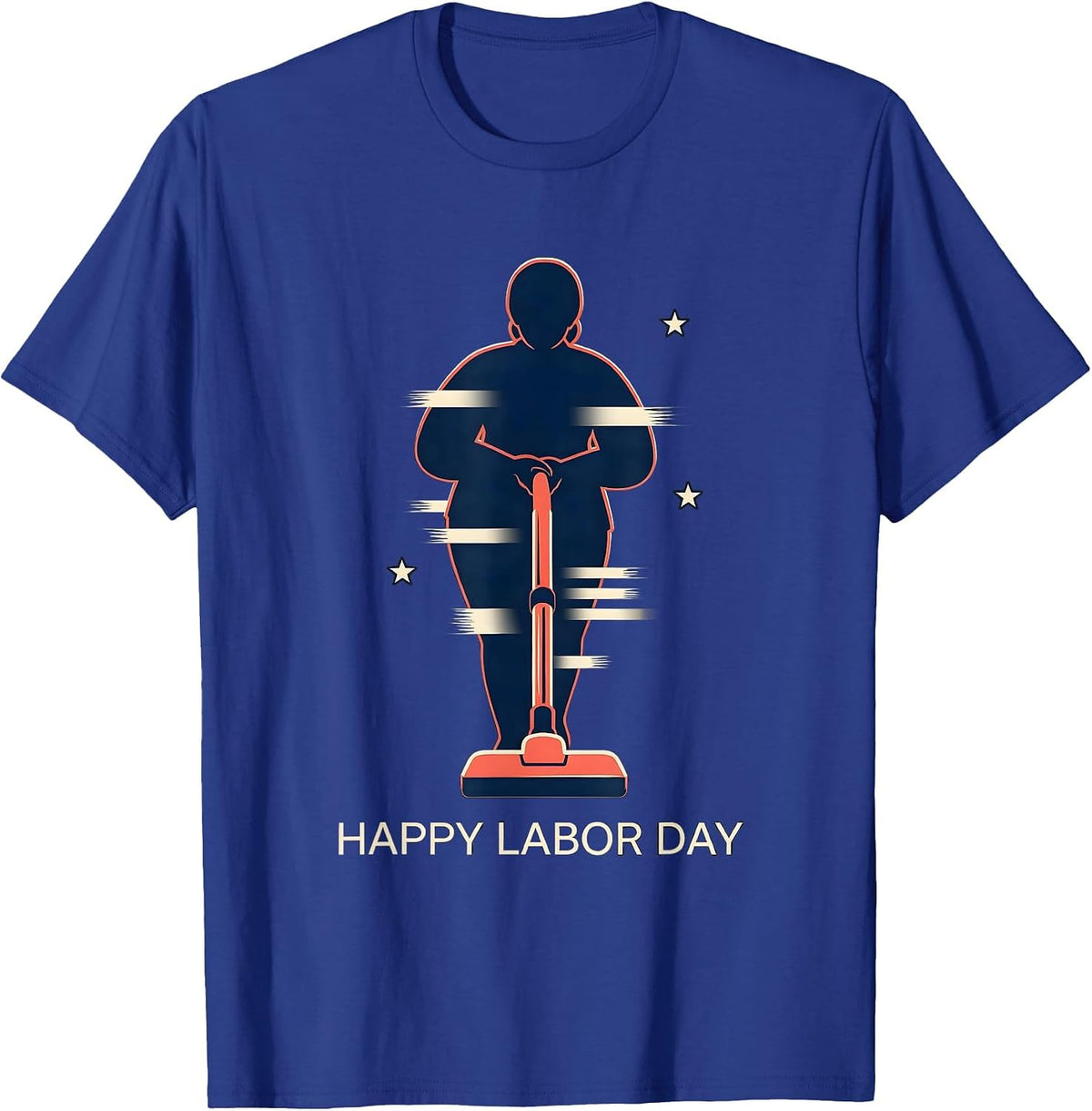 Men's Happy Labor Day Patriotic Woman Messy Bun Humor Graphic T-Shirt - Royal Blue