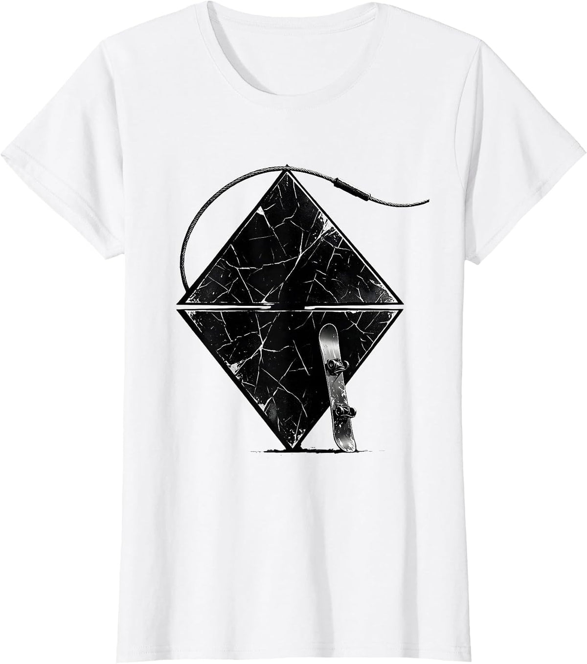 Double Black Diamond Snowboard Ski Humor Gift T-Shirt - White