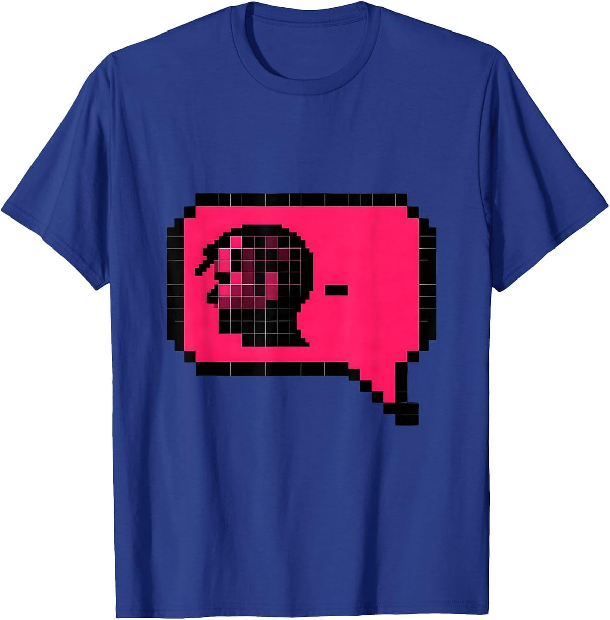 Men's Pixel Grid Chat Bubble Emo Nostalgia Scene Kid T-Shirt - Royal Blue