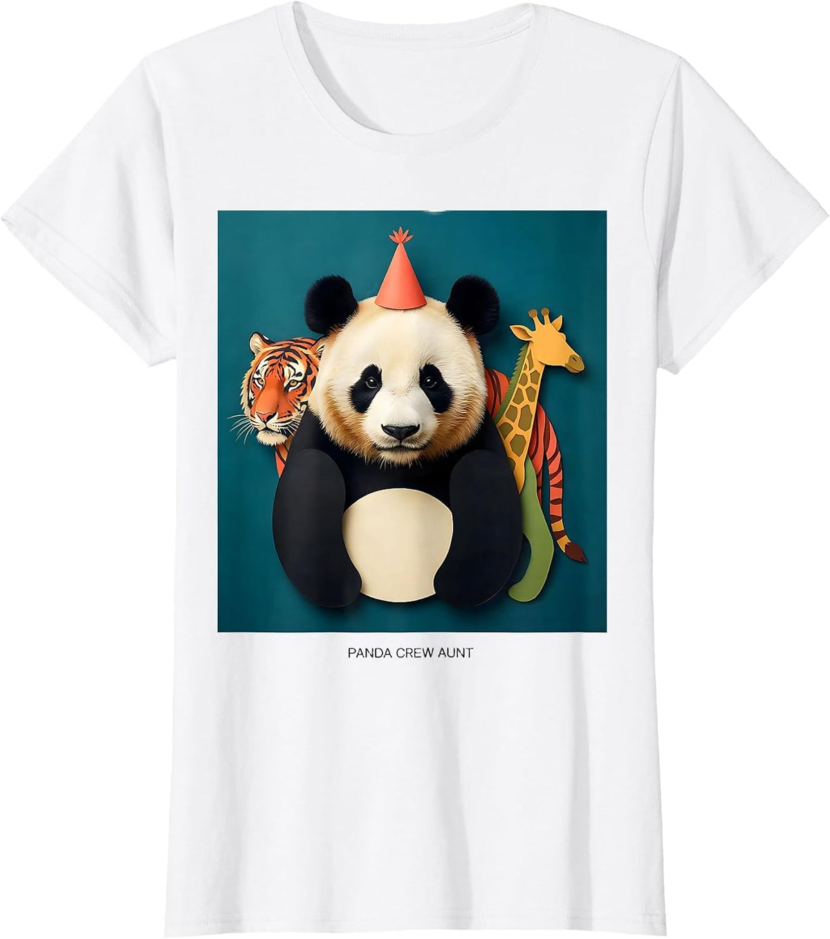 Women's Panda Crew Aunt Cute Safari Zoo Animal Party Birthday T-Shirt - White