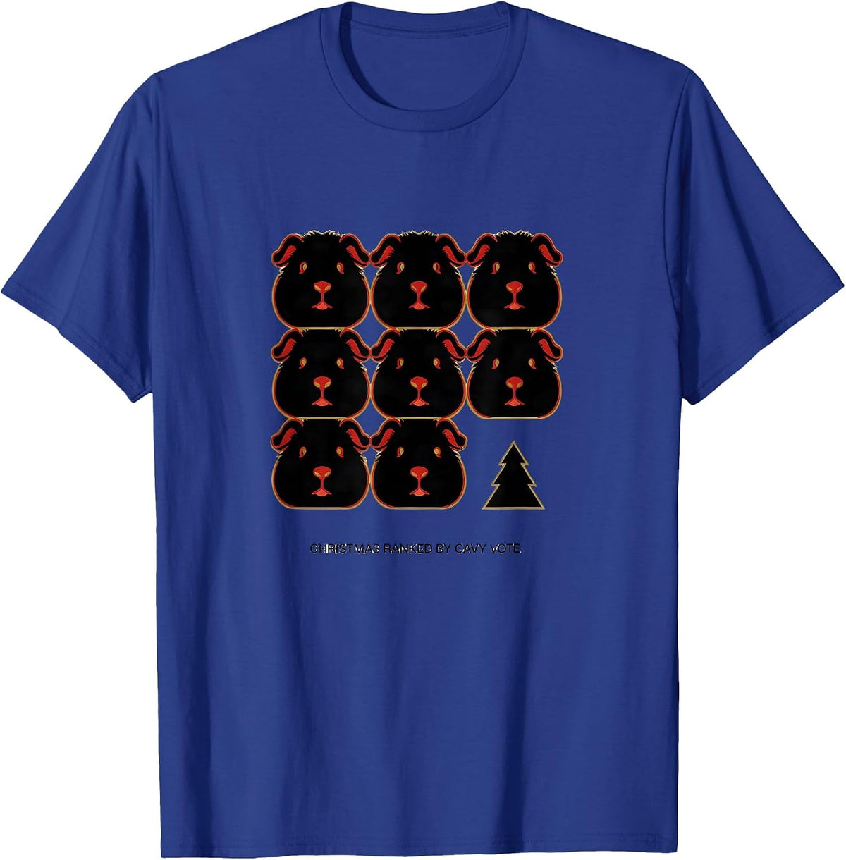 Men's Christmas Ranked By Cavy Vote Geometric Guinea Pig Humor T-Shirt - Royal Blue