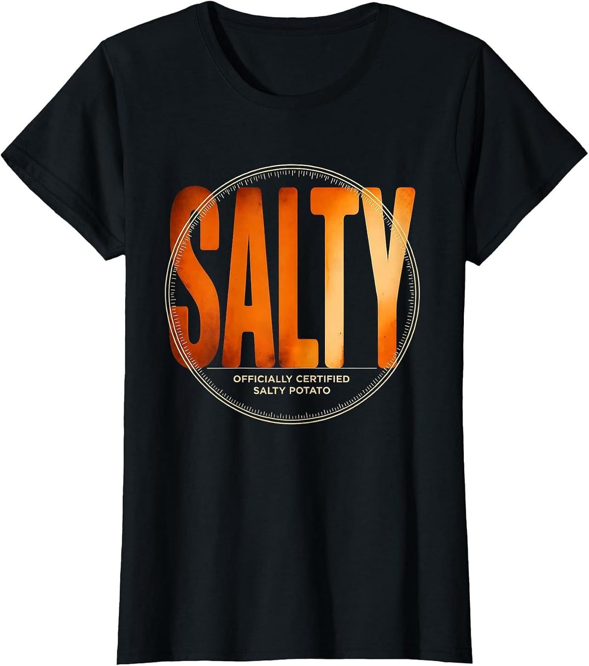 Women's Officially Certified Salty Potato Funny Grouchy Potato T-Shirt - Black