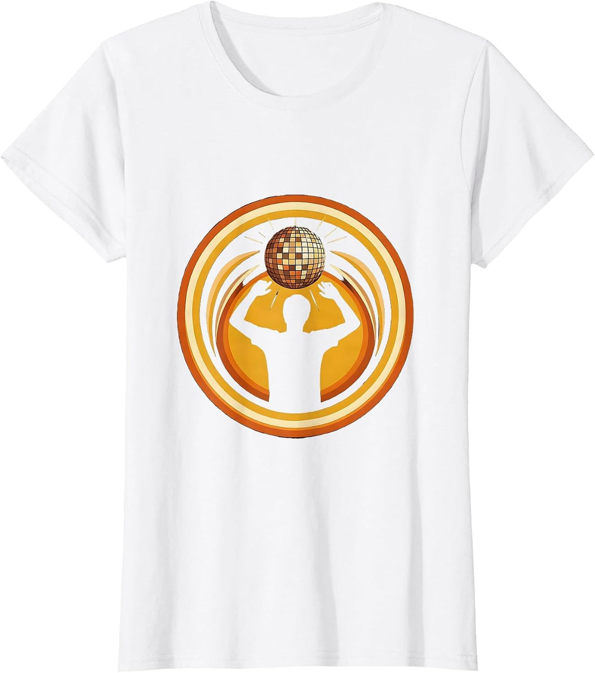Disco Dancer Badge Retro 70s Party Costume T-Shirt - White