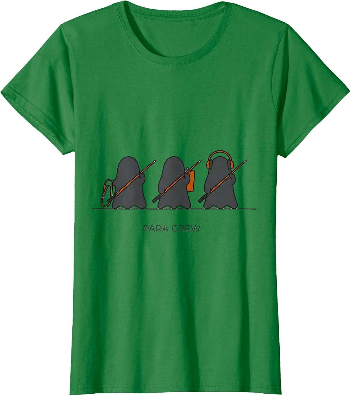 Para Crew Minimalist Ghost Paraprofessional Halloween Humor T-Shirt - Kelly Green