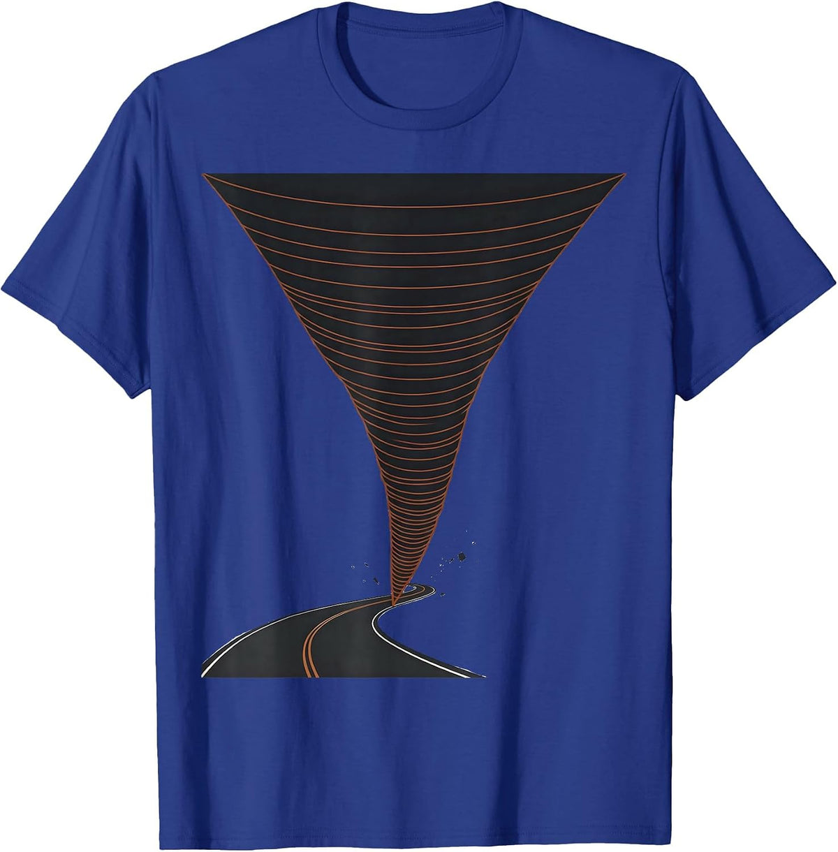 Men's Tornado Funnel Minimalist Storm Chaser Enthusiast T-Shirt - Royal Blue