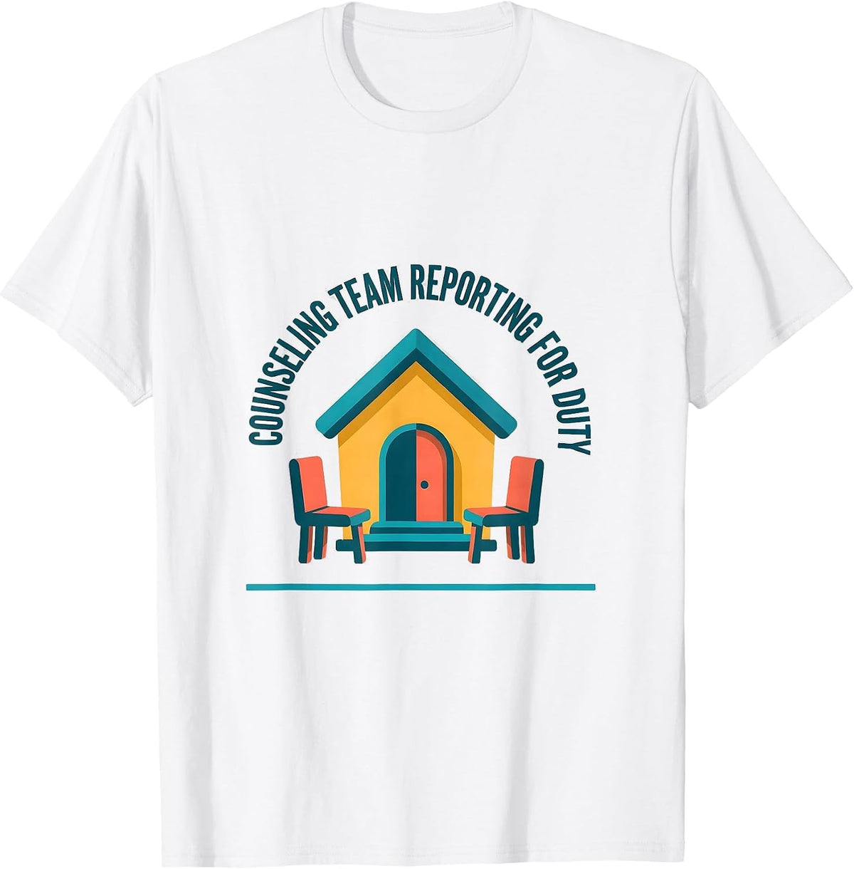 Counseling Team Reporting For Duty Groovy Retro School T-Shirt - White