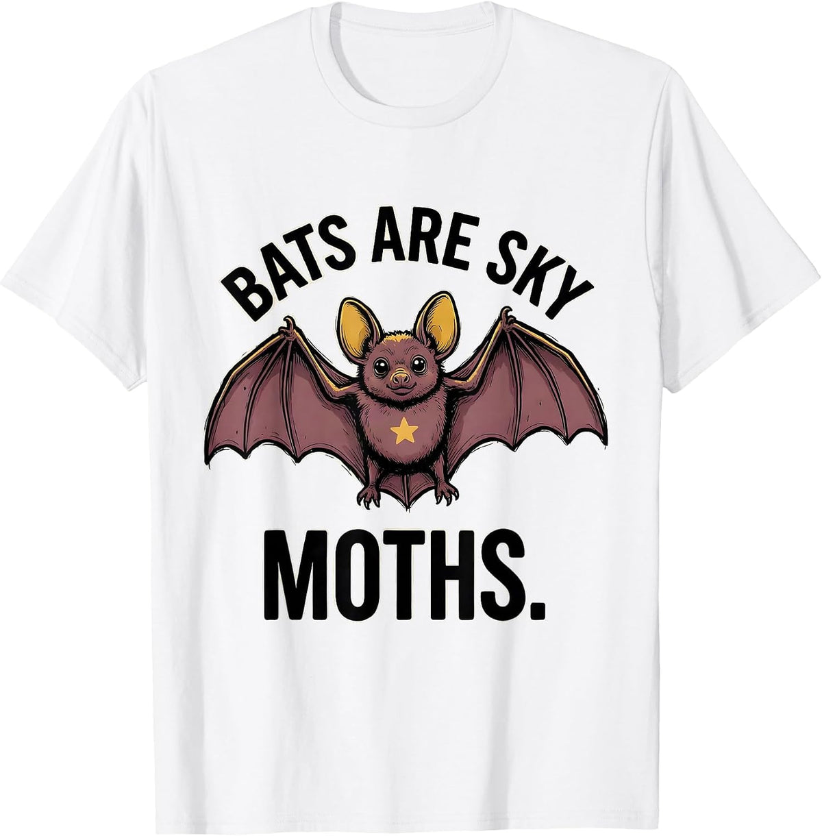 Men's Bats Are Sky Moths Funny Bat Lover Wildlife Biology Humor T-Shirt - White