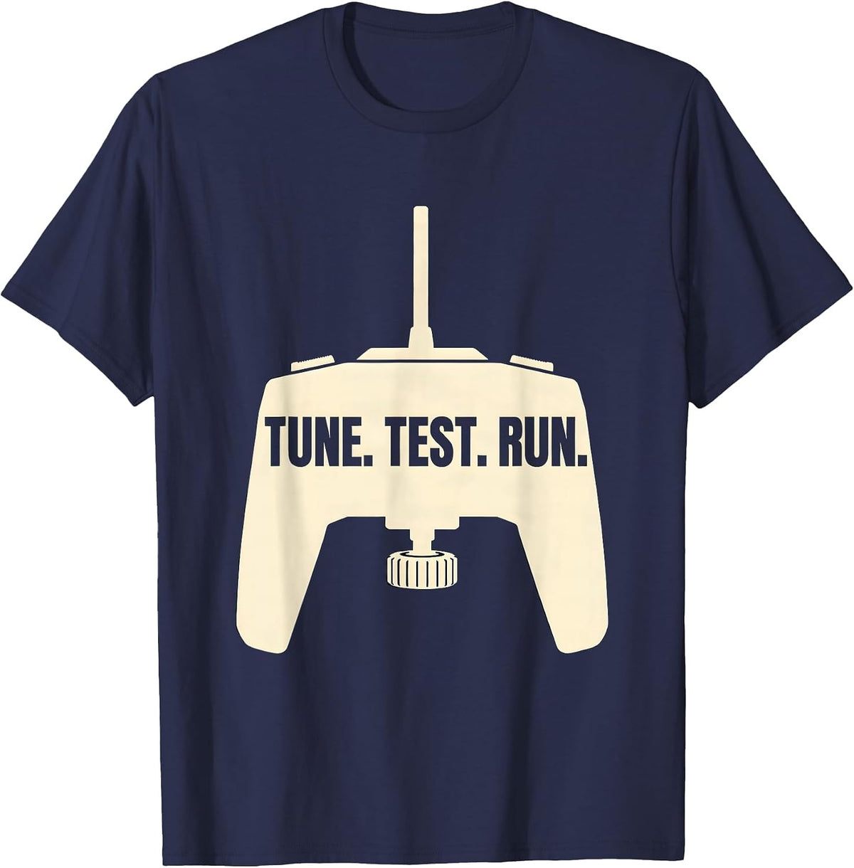 Men's Tune. Test. Run RC Car Racing Silhouette Drag Racing T-Shirt - Navy Blue