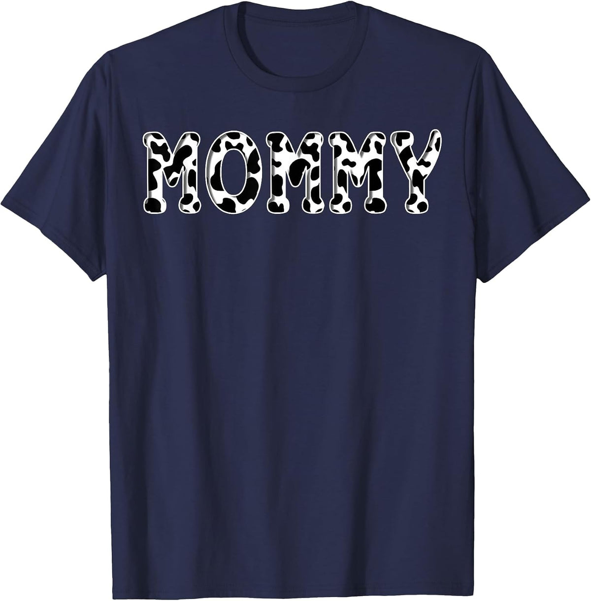 Cow Mommy Birthday Family Matching Girl Boy Farm Birthday T-Shirt - Navy Blue